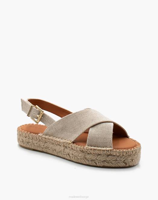 Madewell fottøy mandel kvinner alohas lin kryssede plattform bicolor espadrille sandaler 260F2729 Madewell fottøy mandel kvinner alohas lin kryssede plattform bicolor espadrille sandaler 260F2729